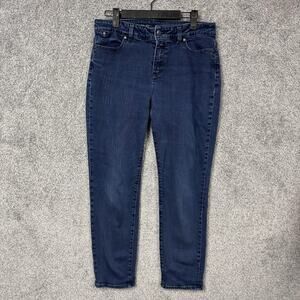 Talbots Jeans Womens 10P Blue Heritage Ankle Skinny Stretch Denim Pants Mid Rise